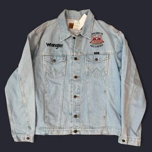Wrangler Denim Jacket Men's Size XL Pro AM Western Cowboy Roping 2020 Trucker